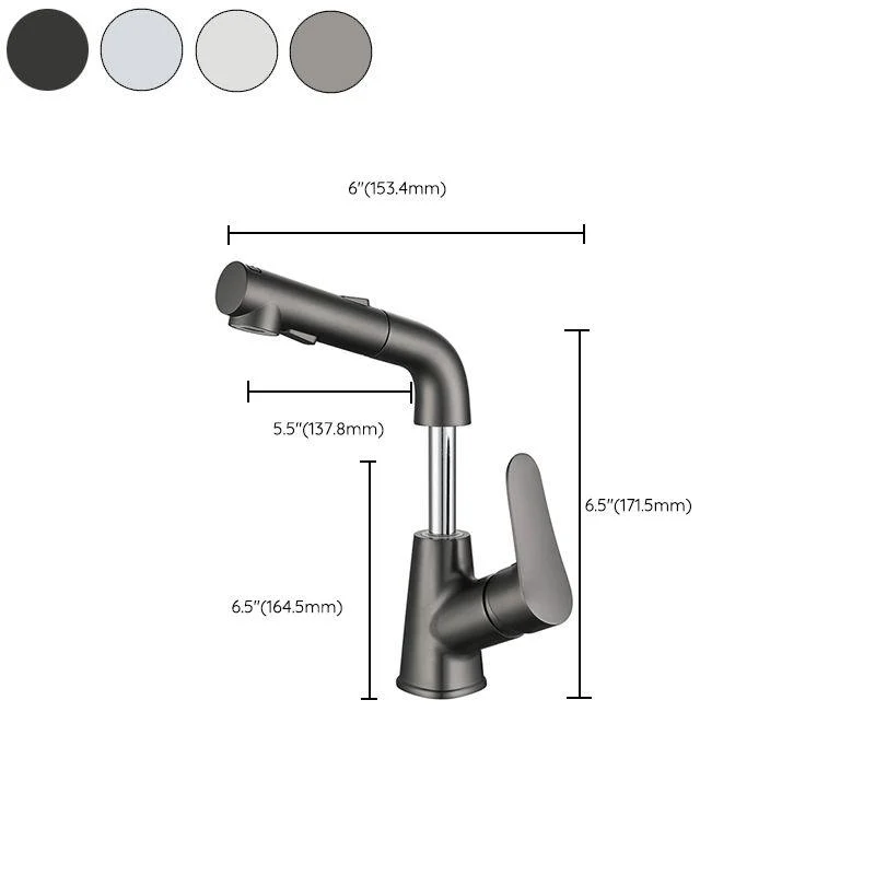 Contemporary Vessel Tap Copper Single Handle Low Arc Retractable Vessel Tap -Bathlova