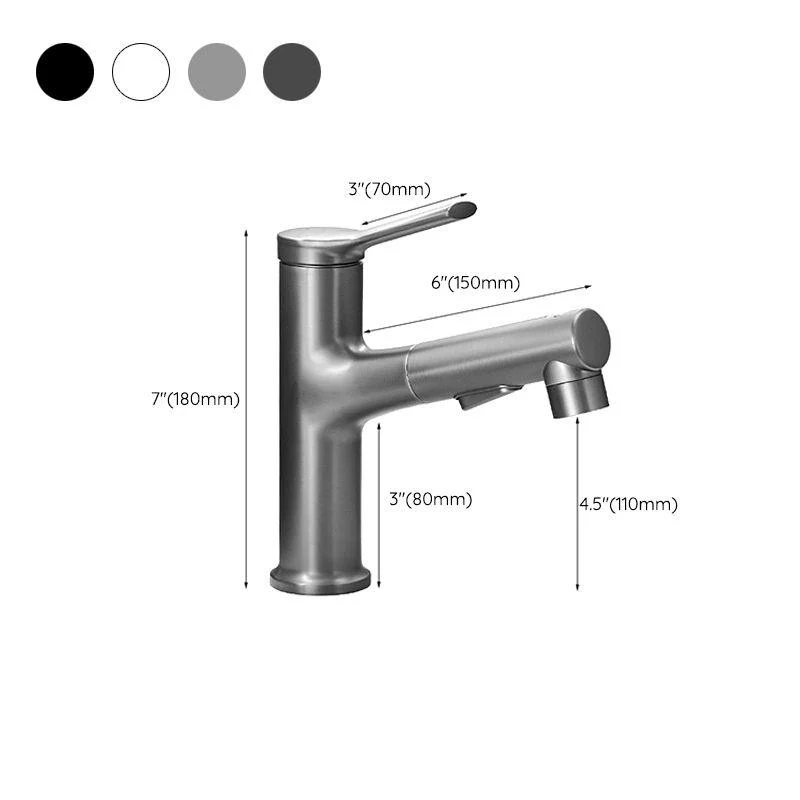 Contemporary Vessel Tap Copper Single Handle Low Arc Retractable Vessel Tap for Home -Bathlova