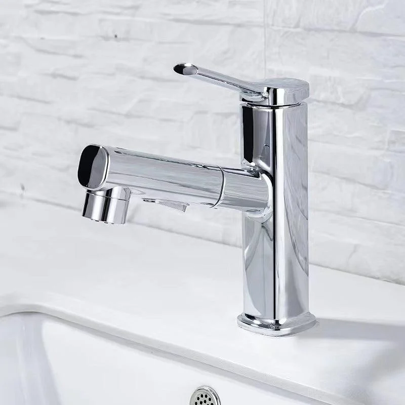 Contemporary Vessel Tap Pull-out Centerset Tap with Swivel Spout -Bathlova