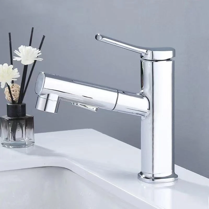 Contemporary Vessel Tap Pull-out Centerset Tap with Swivel Spout -Bathlova