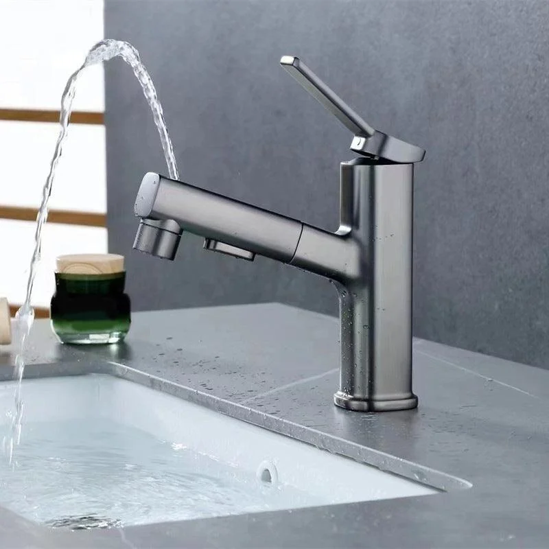 Contemporary Vessel Tap Pull-out Centerset Tap with Swivel Spout -Bathlova