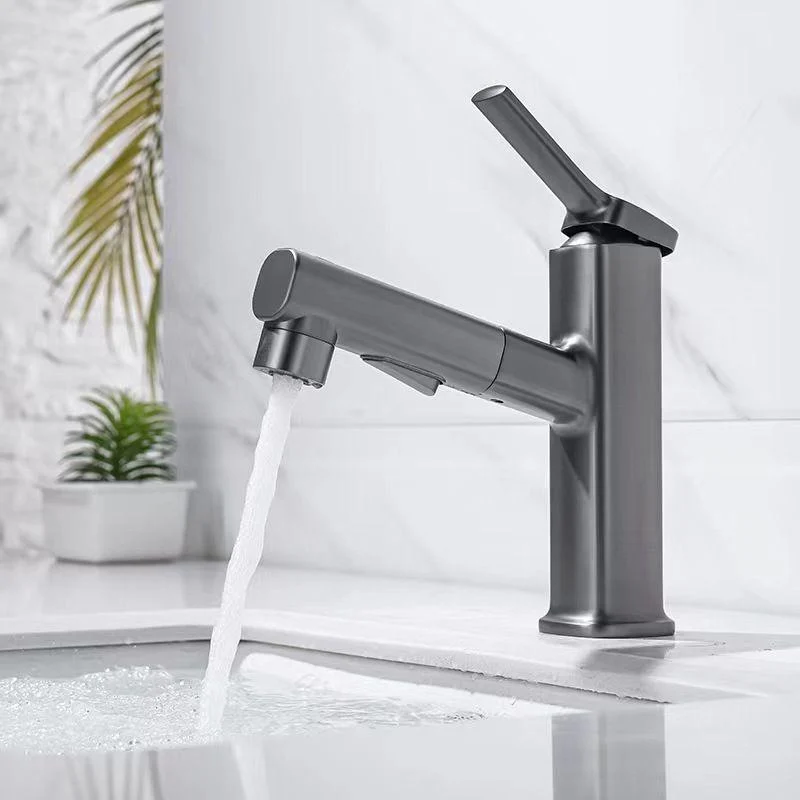 Contemporary Vessel Tap Pull-out Centerset Tap with Swivel Spout -Bathlova