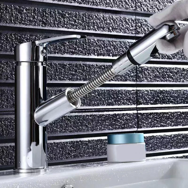 Contemporary Vessel Tap Pull-out Tap with One Lever Handle -Bathlova