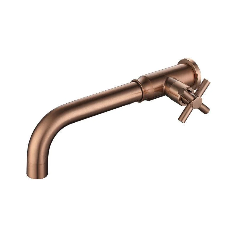 Contemporary Vessel Tap Stainless Steel Cross Handles Wall Mounted Bathroom Tap -Bathlova