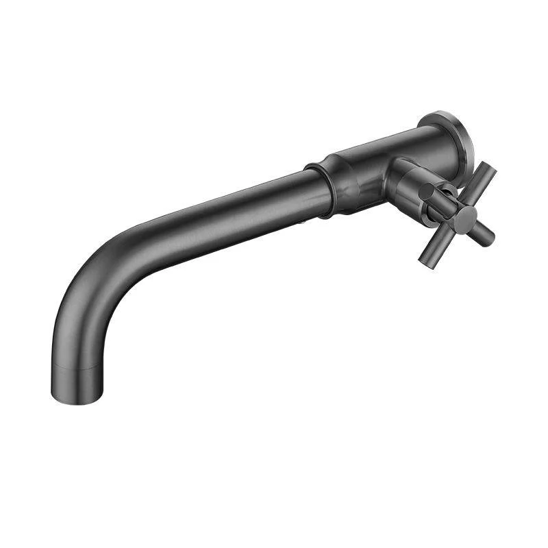 Contemporary Vessel Tap Stainless Steel Cross Handles Wall Mounted Bathroom Tap -Bathlova