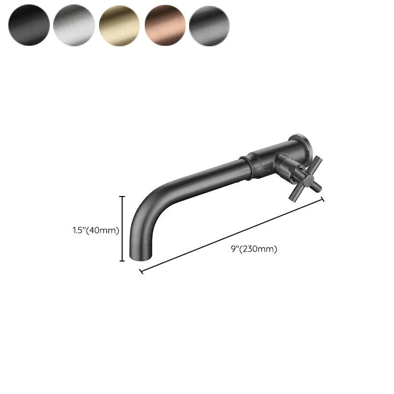 Contemporary Vessel Tap Stainless Steel Cross Handles Wall Mounted Bathroom Tap -Bathlova