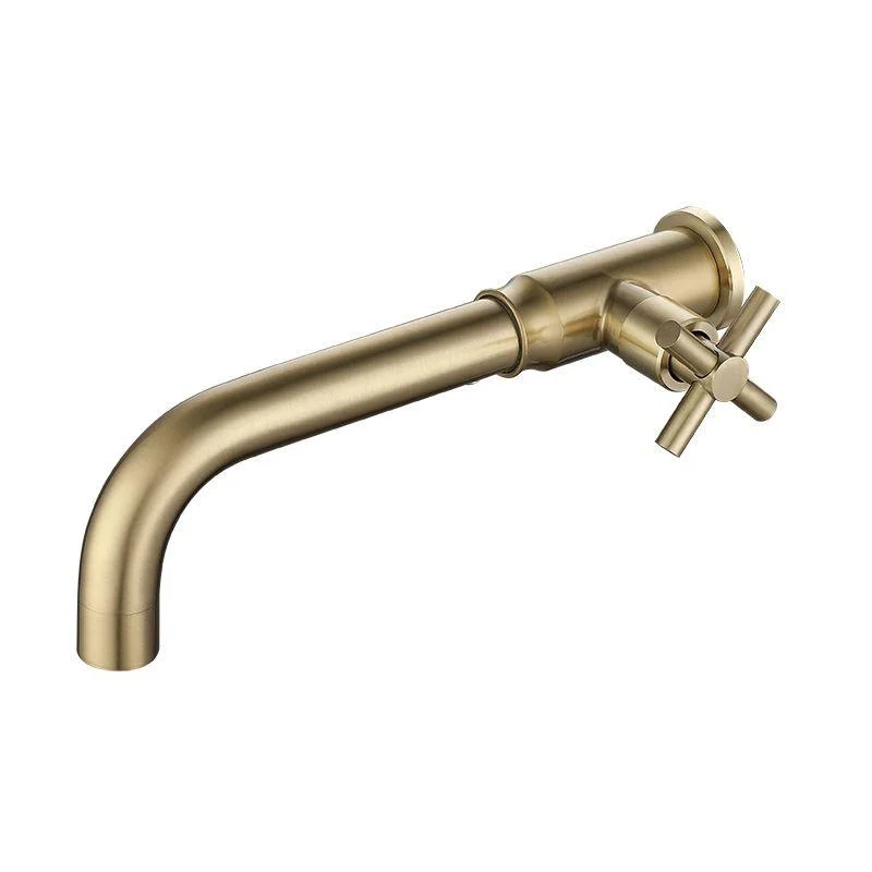 Contemporary Vessel Tap Stainless Steel Cross Handles Wall Mounted Bathroom Tap -Bathlova