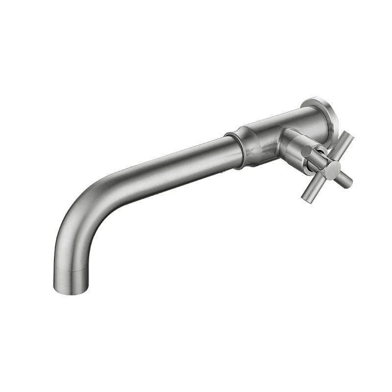 Contemporary Vessel Tap Stainless Steel Cross Handles Wall Mounted Bathroom Tap -Bathlova