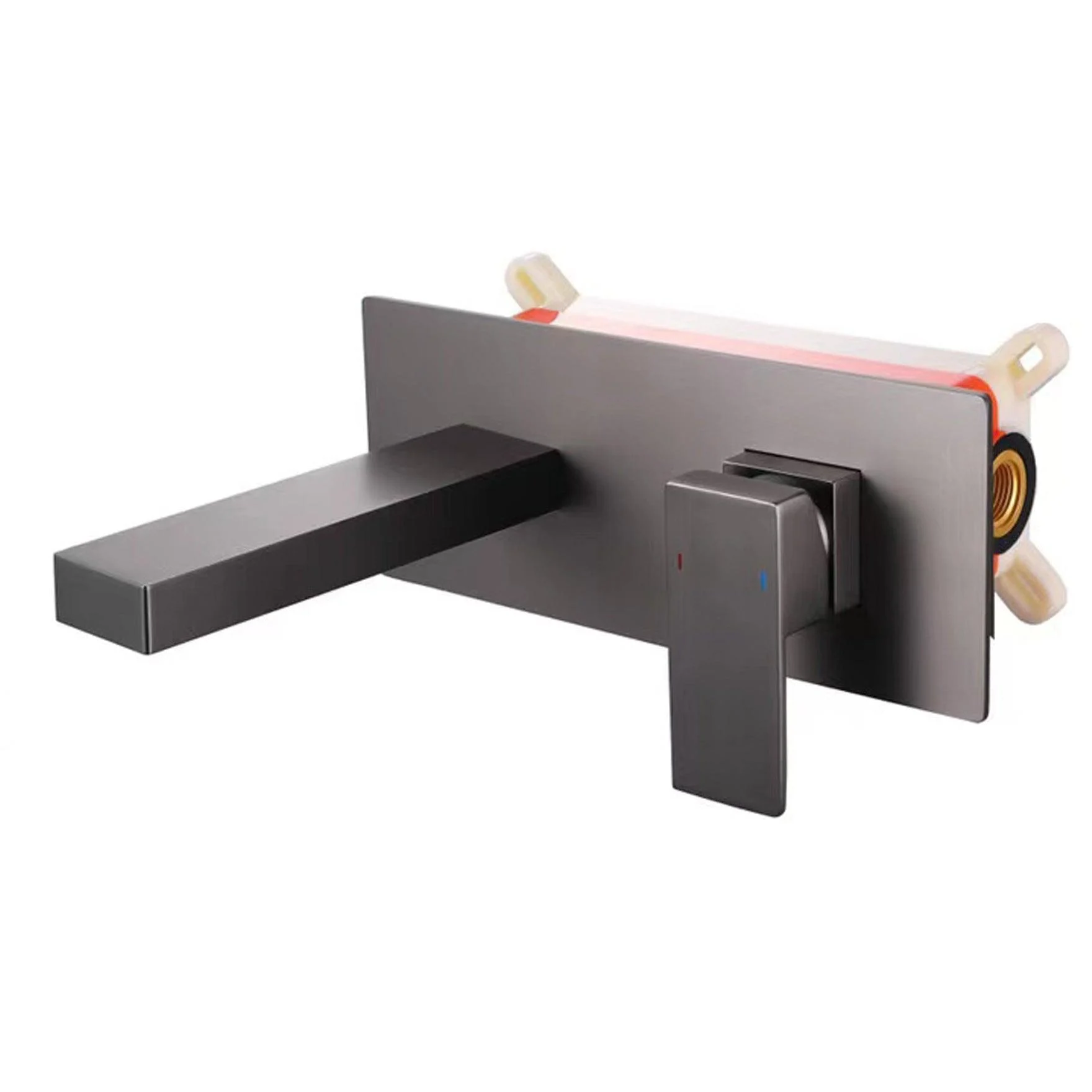 Contemporary Wall Mounted Bathroom Tap Copper Single Handle Low Arc Vessel Tap -Bathlova