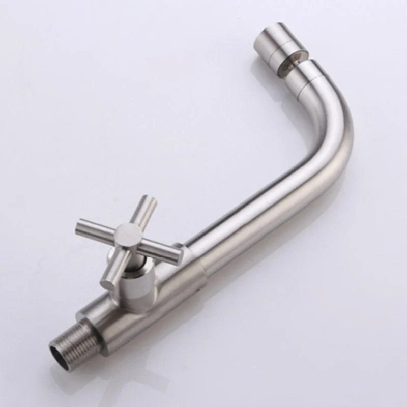 Contemporary Wall Mounted Bathroom Tap Cross Handles Stainless Steel Tap -Bathlova