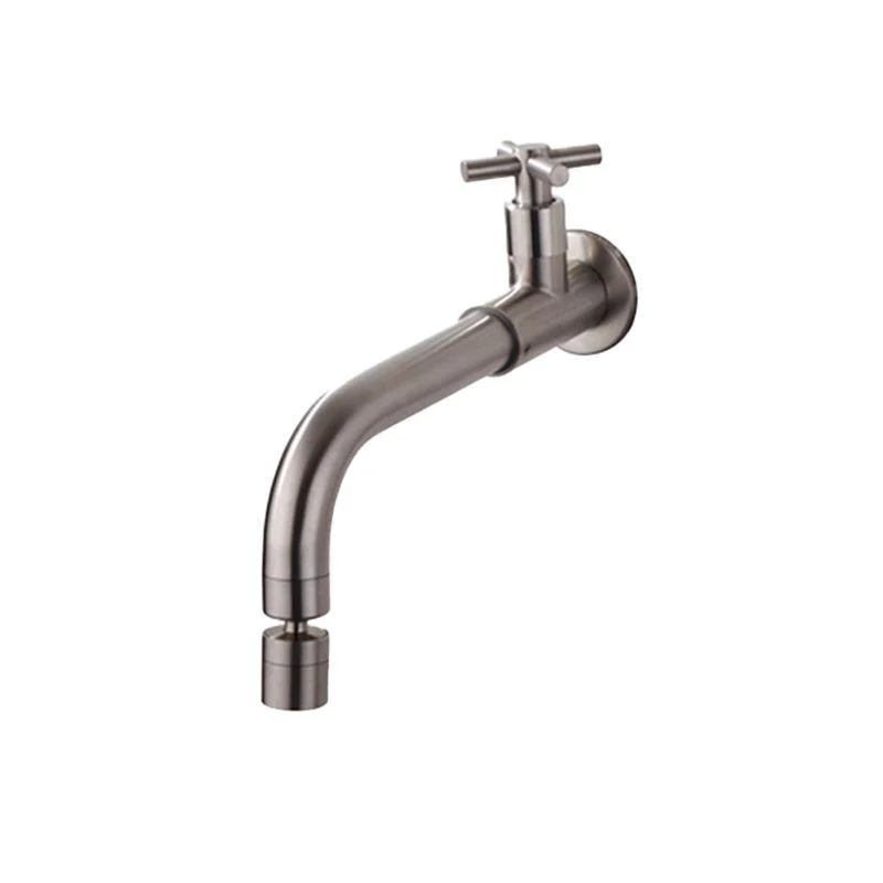 Contemporary Wall Mounted Bathroom Tap Cross Handles Stainless Steel Tap -Bathlova