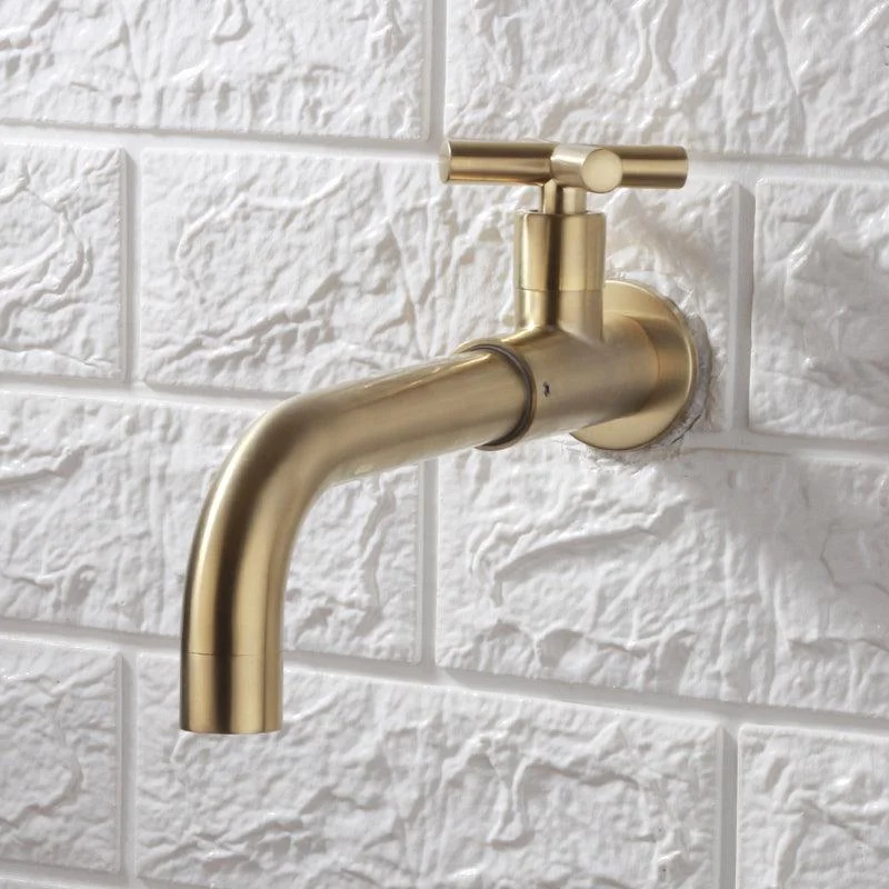 Contemporary Wall Mounted Bathroom Tap Cross Handles Stainless Steel Tap -Bathlova