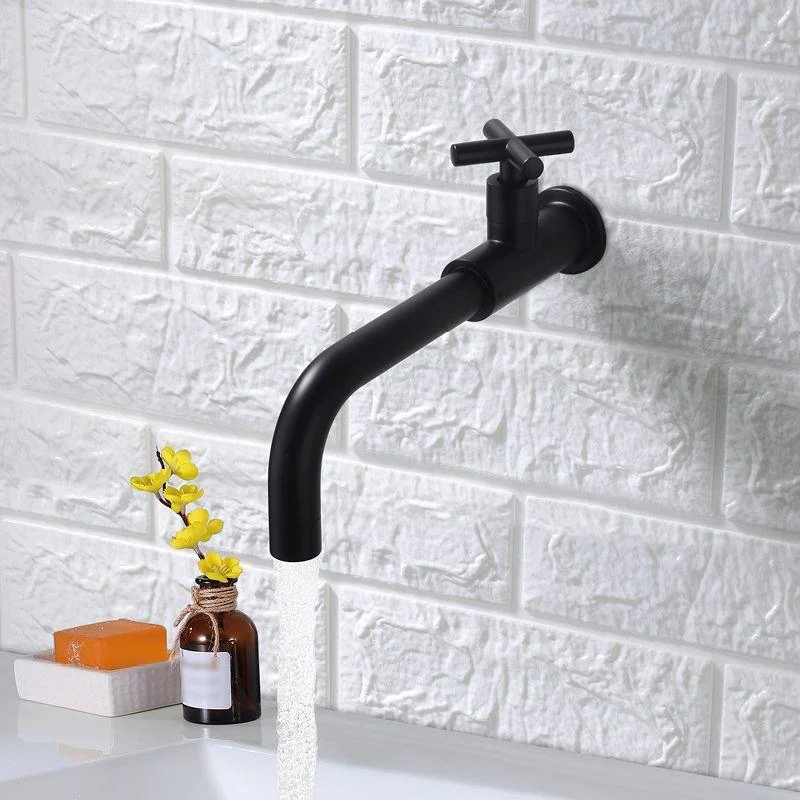 Contemporary Wall Mounted Bathroom Tap Cross Handles Stainless Steel Tap -Bathlova