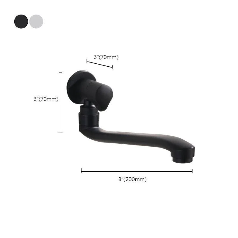 Contemporary Wall Mounted Bathroom Tap Knob Handle Low Arc Rotatable Solid Brass Tap -Bathlova