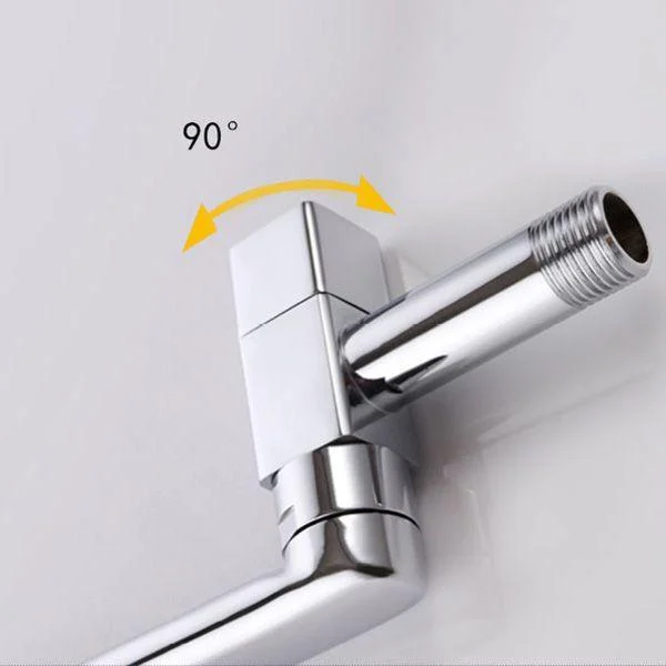 Contemporary Wall Mounted Bathroom Tap Knob Handle Low Arc Rotatable Solid Brass Tap -Bathlova