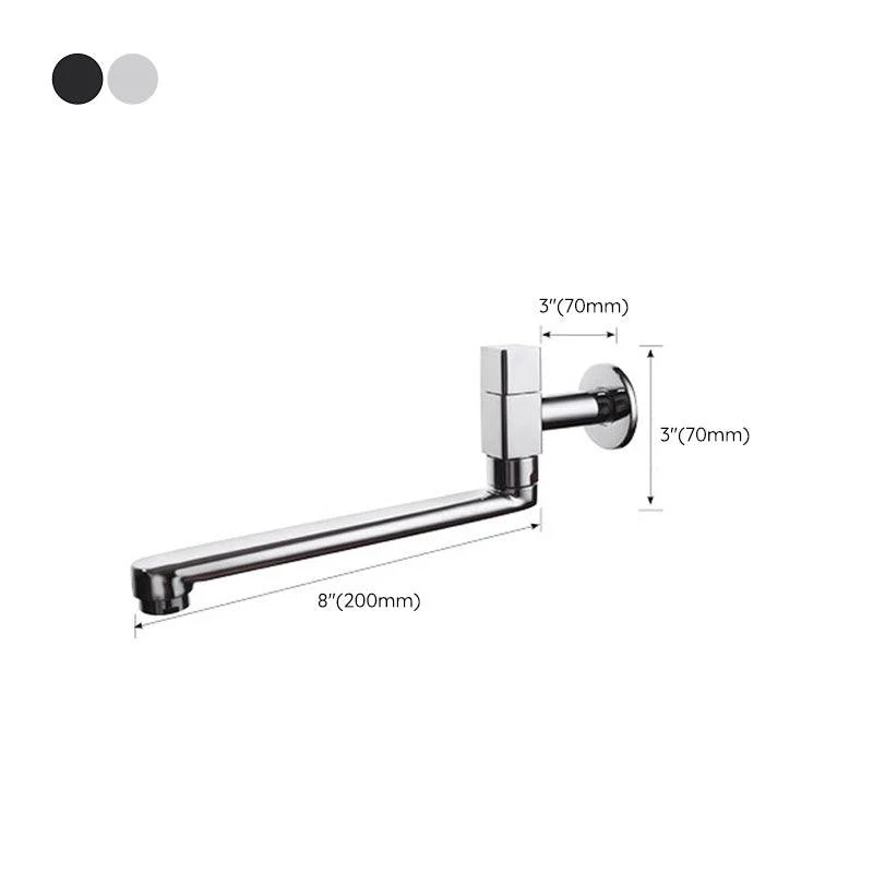 Contemporary Wall Mounted Bathroom Tap Knob Handle Low Arc Rotatable Solid Brass Tap -Bathlova