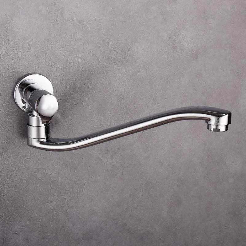 Contemporary Wall Mounted Bathroom Tap Knob Handle Low Arc Rotatable Solid Brass Tap -Bathlova