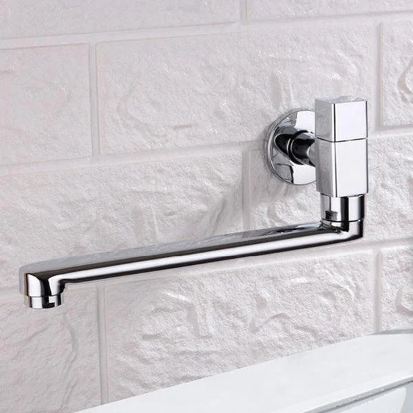 Contemporary Wall Mounted Bathroom Tap Knob Handle Low Arc Rotatable Solid Brass Tap -Bathlova