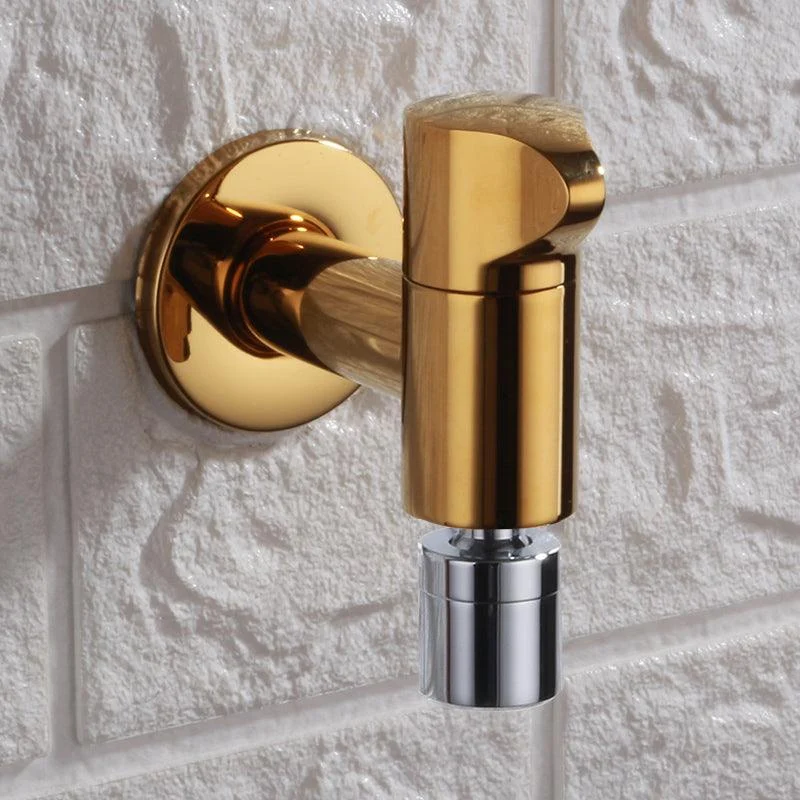 Contemporary Wall Mounted Bathroom Tap Knob Handle Solid Brass Circular Tap -Bathlova