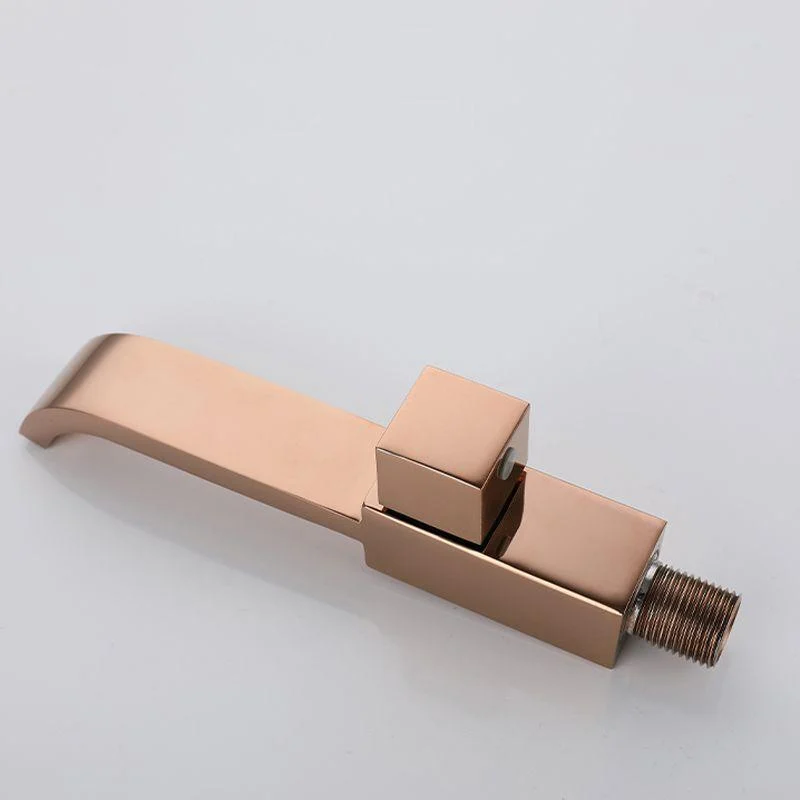 Contemporary Wall Mounted Bathroom Tap Knob Handle Solid Brass Square Tap -Bathlova