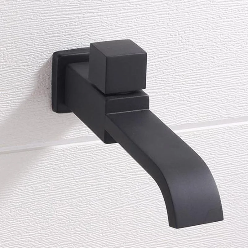 Contemporary Wall Mounted Bathroom Tap Knob Handle Solid Brass Square Tap -Bathlova