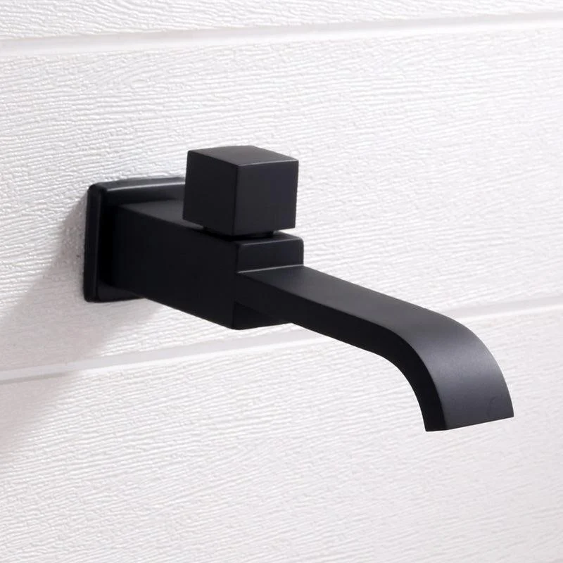 Contemporary Wall Mounted Bathroom Tap Knob Handle Solid Brass Square Tap -Bathlova