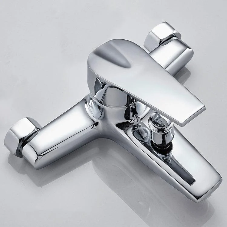 Contemporary Wall Mounted Bathroom Tap Lever Handles 2 Hole Taps Brass Tap -Bathlova