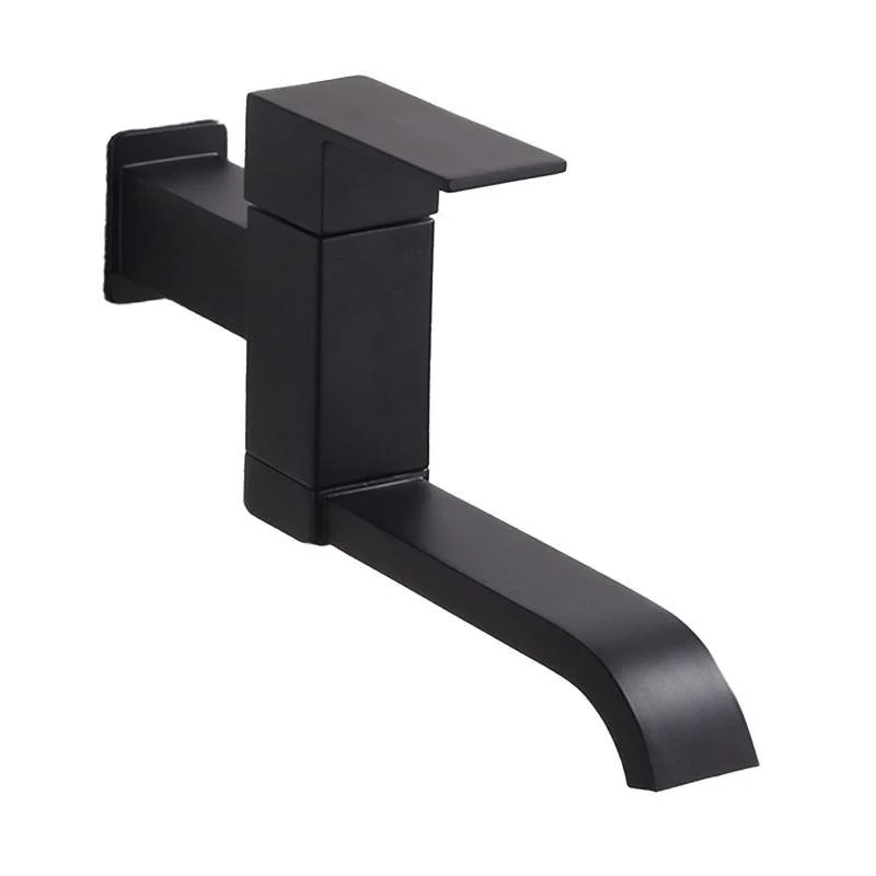 Contemporary Wall Mounted Bathroom Tap Lever Handles Low Arc Rotatable Brass Tap -Bathlova