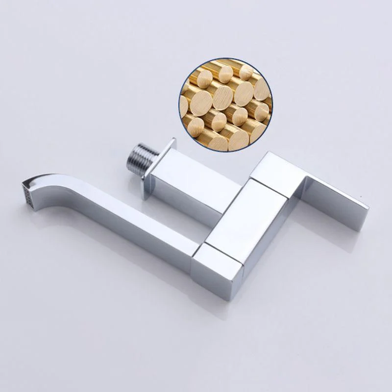 Contemporary Wall Mounted Bathroom Tap Lever Handles Low Arc Rotatable Brass Tap -Bathlova