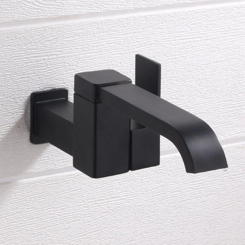 Contemporary Wall Mounted Bathroom Tap Lever Handles Low Arc Rotatable Brass Tap -Bathlova