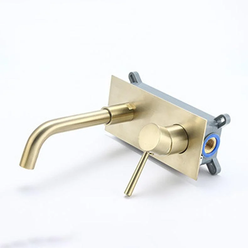 Contemporary Wall Mounted Bathroom Tap Lever Handles Solid Brass Cubic Tap -Bathlova