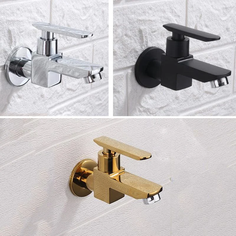 Contemporary Wall Mounted Bathroom Tap Lever Handles Solid Brass Tap -Bathlova