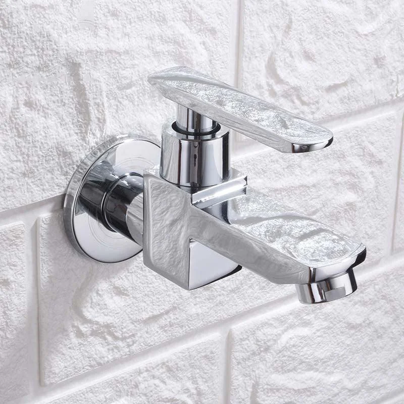 Contemporary Wall Mounted Bathroom Tap Lever Handles Solid Brass Tap -Bathlova