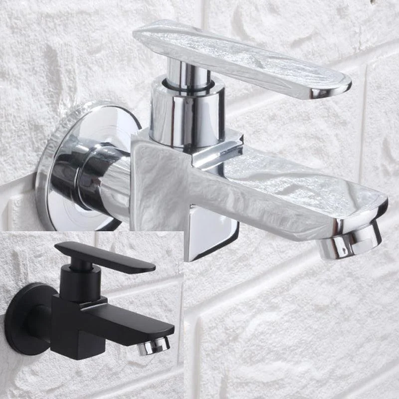 Contemporary Wall Mounted Bathroom Tap Lever Handles Solid Brass Tap -Bathlova