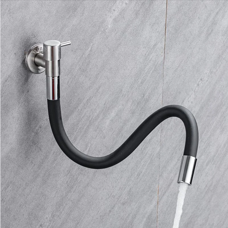 Contemporary Wall Mounted Bathroom Tap Lever Handles Stainless Steel Tap -Bathlova