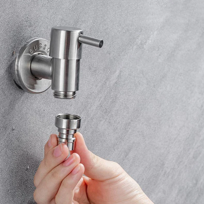 Contemporary Wall Mounted Bathroom Tap Lever Handles Stainless Steel Tap -Bathlova