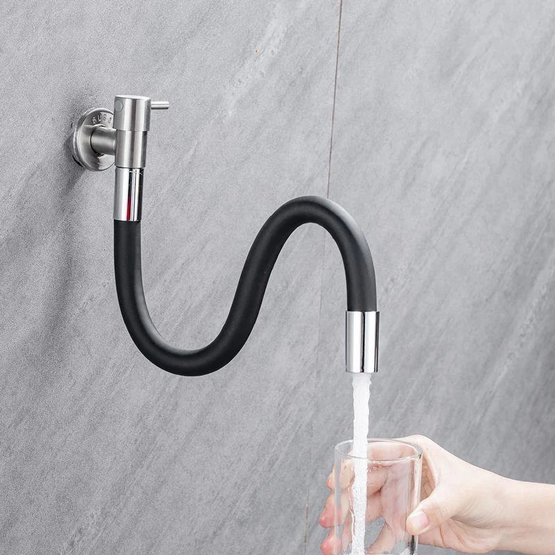 Contemporary Wall Mounted Bathroom Tap Lever Handles Stainless Steel Tap -Bathlova