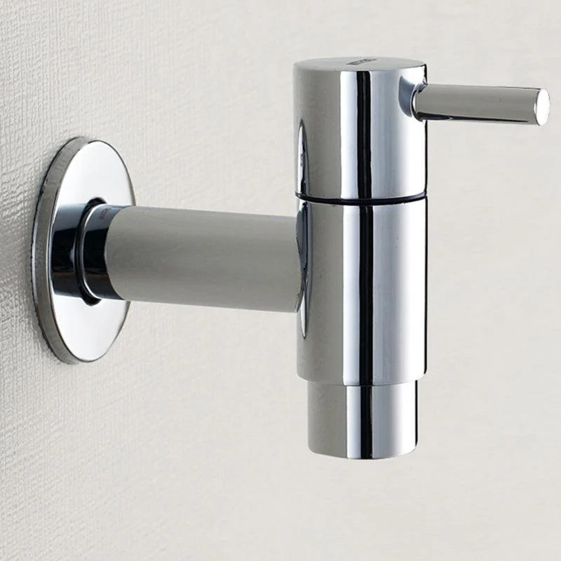 Contemporary Wall Mounted Bathroom Tap Single Hole Low Arc Solid Brass Circular Tap -Bathlova