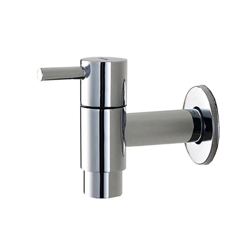 Contemporary Wall Mounted Bathroom Tap Single Hole Low Arc Solid Brass Circular Tap -Bathlova