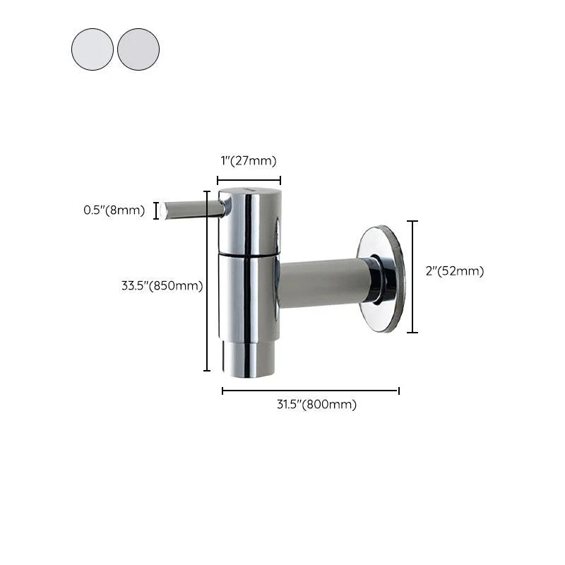 Contemporary Wall Mounted Bathroom Tap Single Hole Low Arc Solid Brass Circular Tap -Bathlova