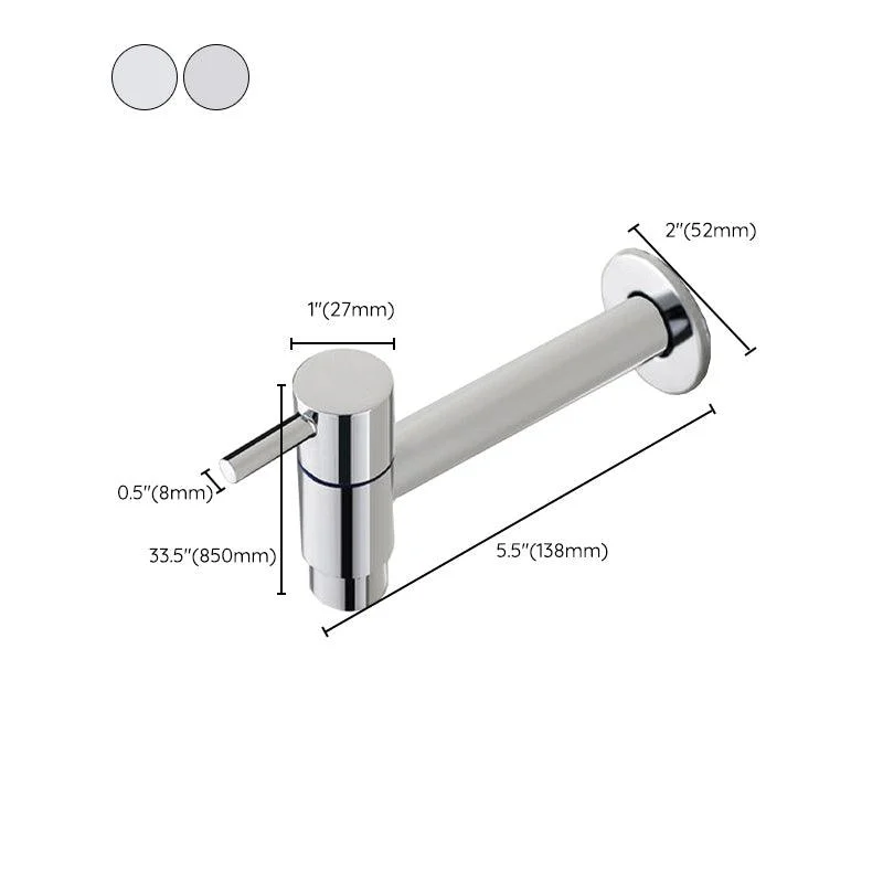 Contemporary Wall Mounted Bathroom Tap Single Hole Low Arc Solid Brass Circular Tap -Bathlova