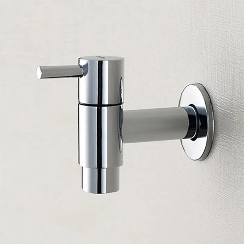 Contemporary Wall Mounted Bathroom Tap Single Hole Low Arc Solid Brass Circular Tap -Bathlova