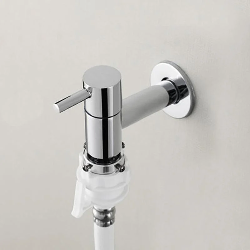 Contemporary Wall Mounted Bathroom Tap Single Hole Low Arc Solid Brass Circular Tap -Bathlova