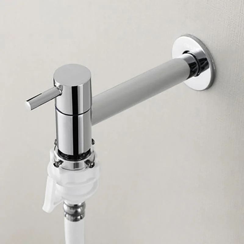 Contemporary Wall Mounted Bathroom Tap Single Hole Low Arc Solid Brass Circular Tap -Bathlova