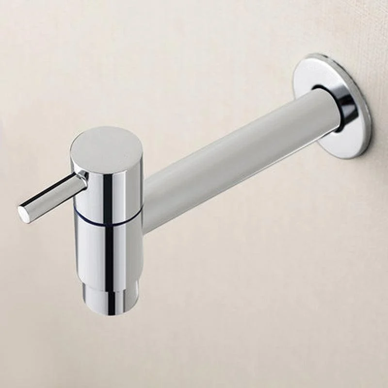 Contemporary Wall Mounted Bathroom Tap Single Hole Low Arc Solid Brass Circular Tap -Bathlova