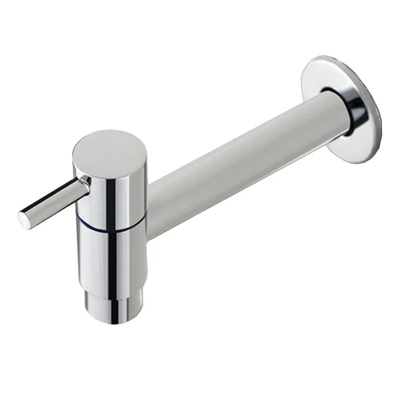 Contemporary Wall Mounted Bathroom Tap Single Hole Low Arc Solid Brass Circular Tap -Bathlova