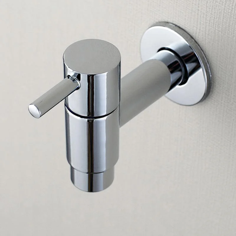 Contemporary Wall Mounted Bathroom Tap Single Hole Low Arc Solid Brass Circular Tap -Bathlova