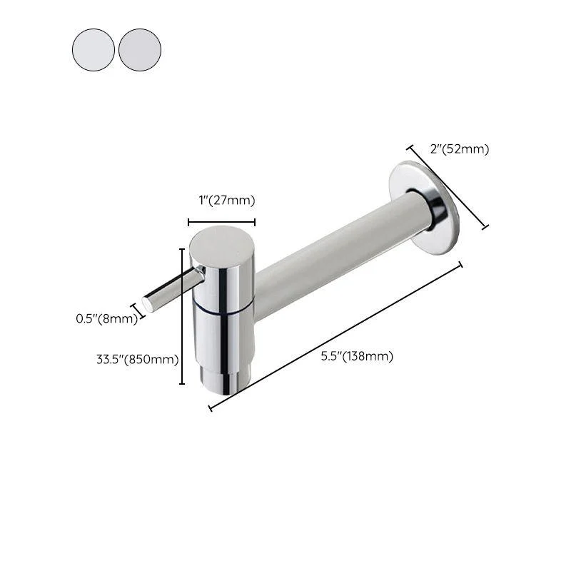 Contemporary Wall Mounted Bathroom Tap Single Hole Low Arc Solid Brass Circular Tap -Bathlova