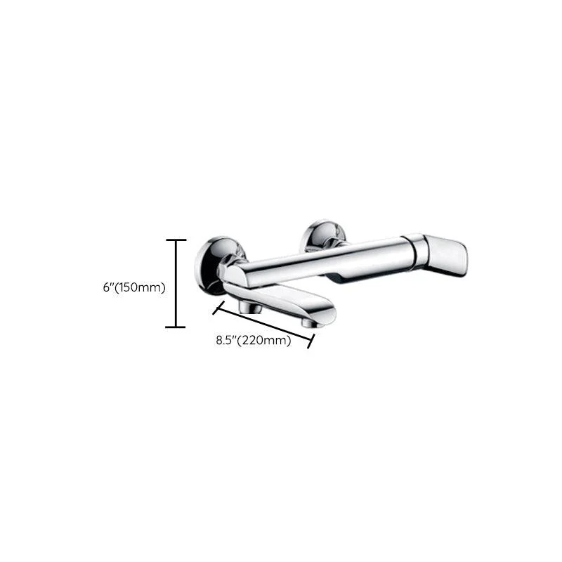 Contemporary Wall Mounted Copper Freestanding Tub Filler Single Handle Tap -Bathlova