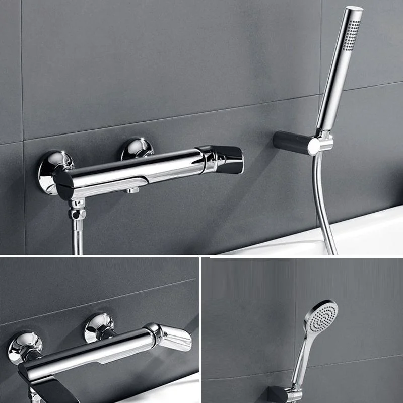 Contemporary Wall Mounted Copper Freestanding Tub Filler Single Handle Tap -Bathlova